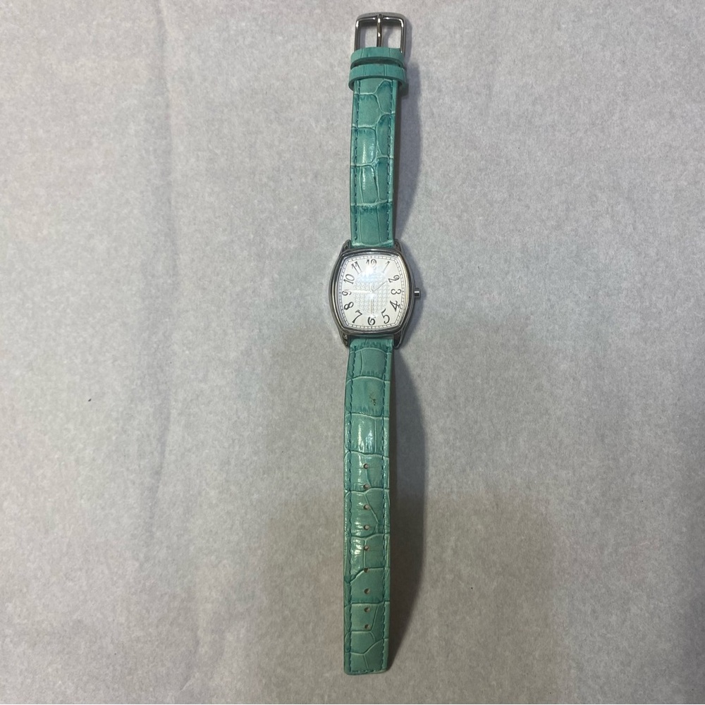 Talbot’s Women’s Watch Teal Aqua Band Stainless Steel Caseback